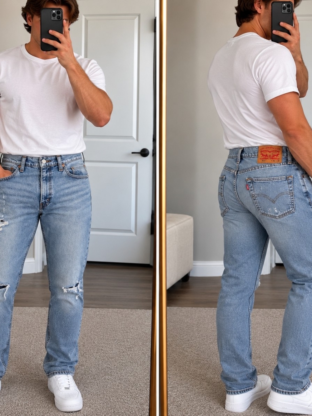 Levi's Men’s Light Blue Slim Straight Jeans